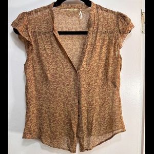 Vintage see through rustic 90’s silk blouse